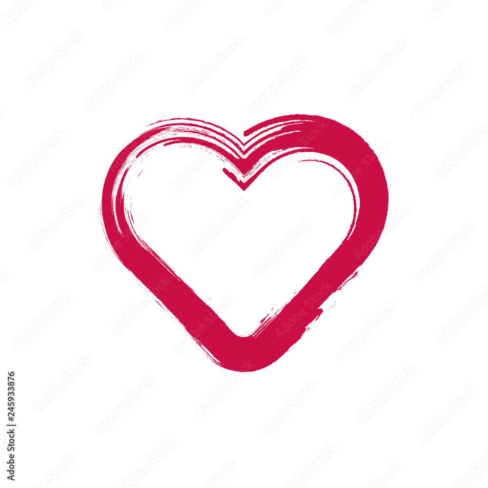 Heart with oil painting vector illustration