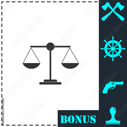 Justice scale icon flat