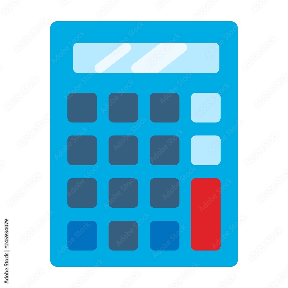 Concept blue calculator. Flat design icon isolated Concept blue calculator. Flat design icon isolated