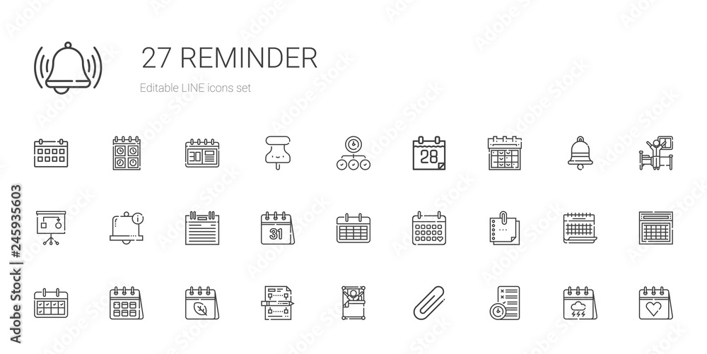 reminder icons set reminder icons set