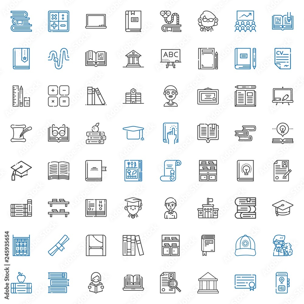 university icons set university icons set