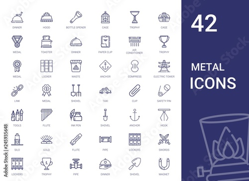metal icons set