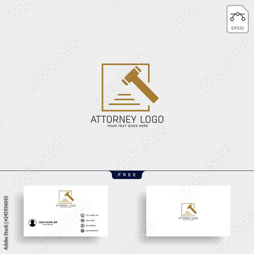 elegant attorney logo line design template vector illustration