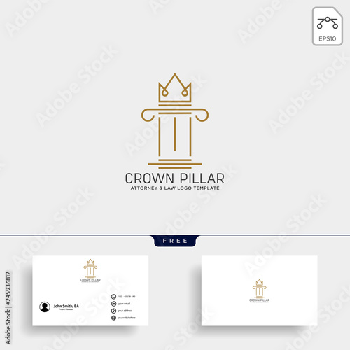 elegant attorney logo line design template vector illustration