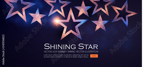 Elegant Stars Background with Gold Glitter Effect.