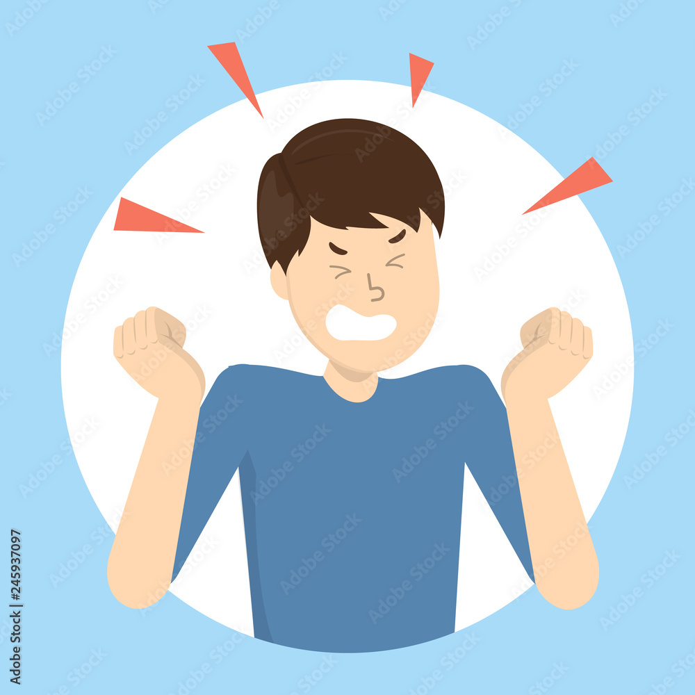 Angry man. Bad emotion and expression on the face Angry man. Bad emotion and expression on the face