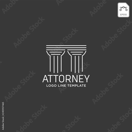 elegant attorney logo line design template vector illustration