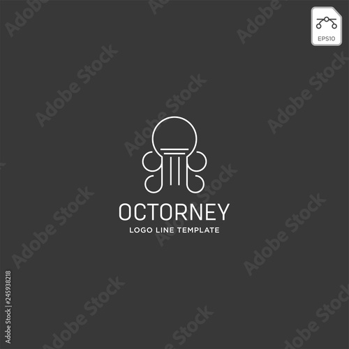 elegant attorney logo line design template vector illustration