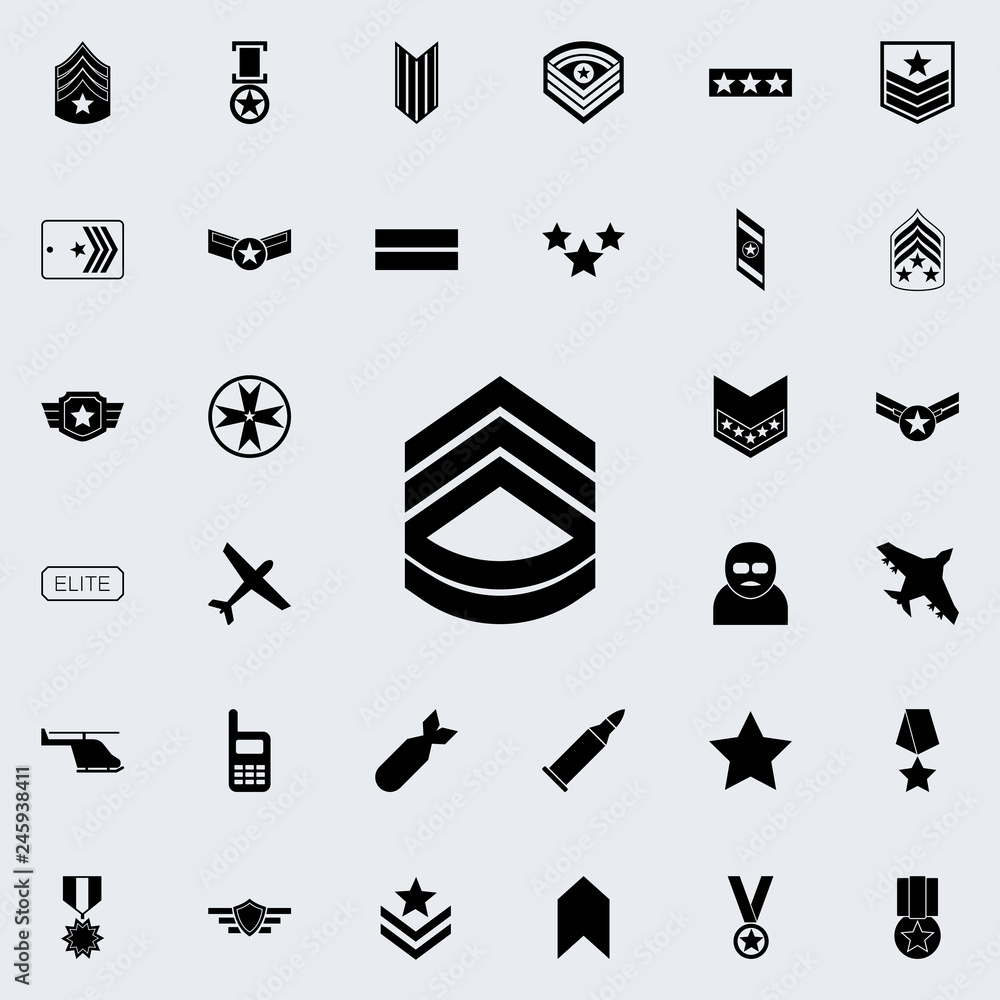 rank in epaulettes icon. Army icons universal set for web and mobile