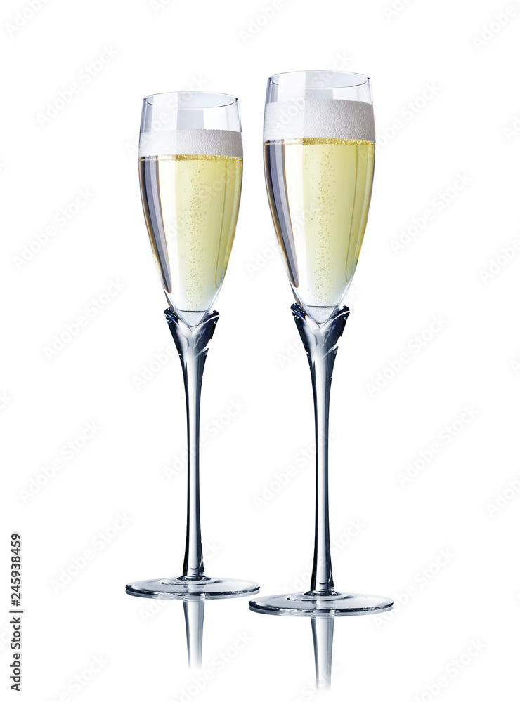 two glasses of champagne
