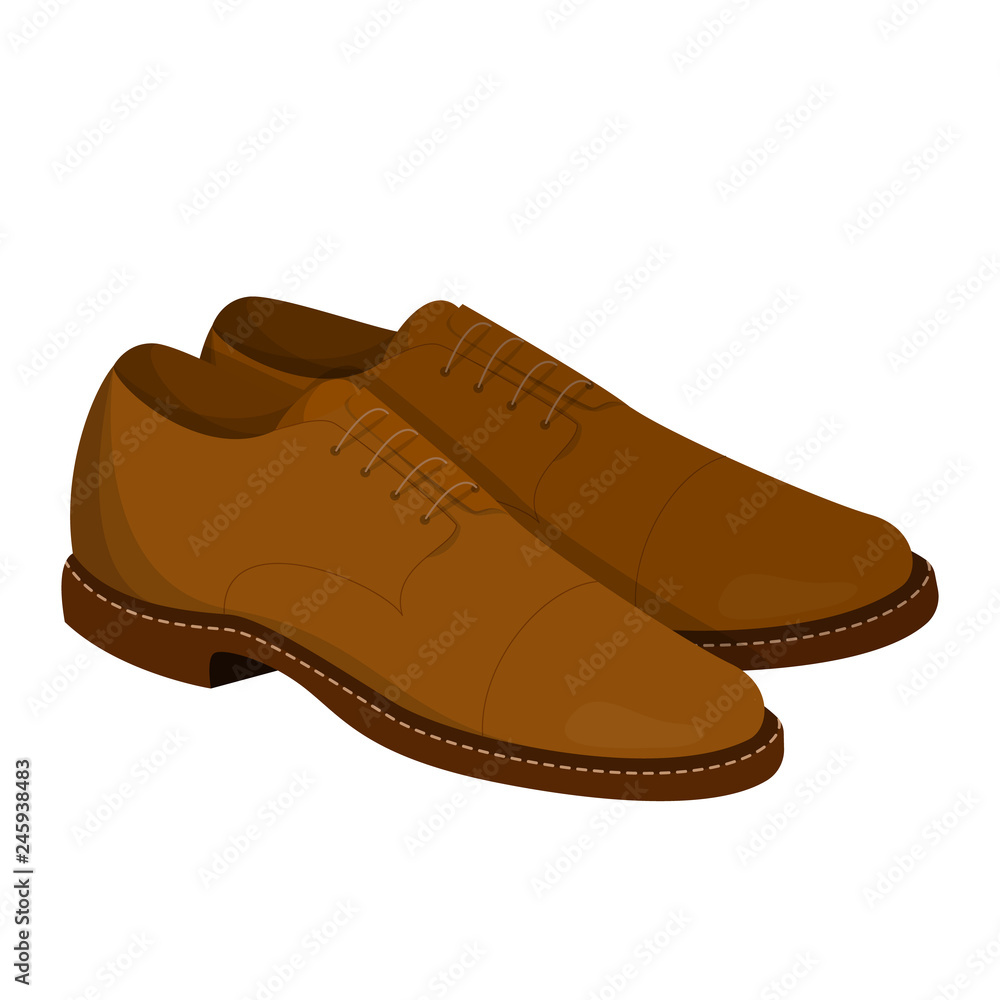 Pair of brown leather shoes. Clean footwear Pair of brown leather shoes. Clean footwear
