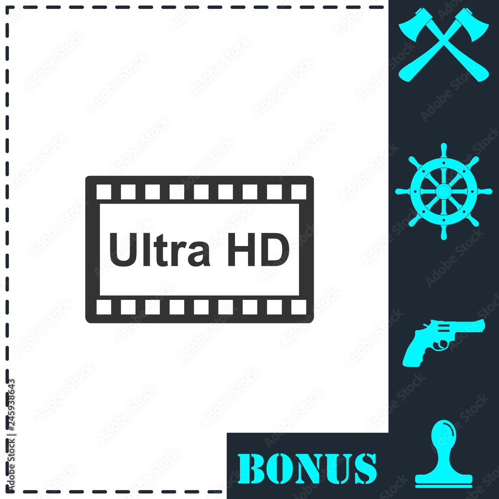 Fototapeta premium TV Ultra HD icon flat