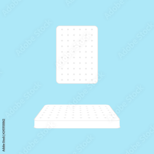 Mattress icon on blue background