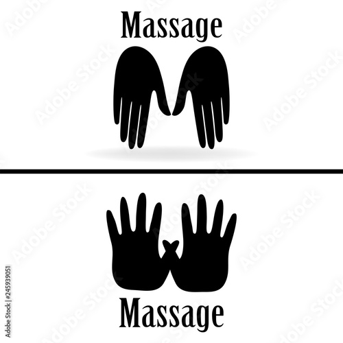 Vector logo clinic dealing with the health of the back and spine, osteopathy and manual therapy - Vector