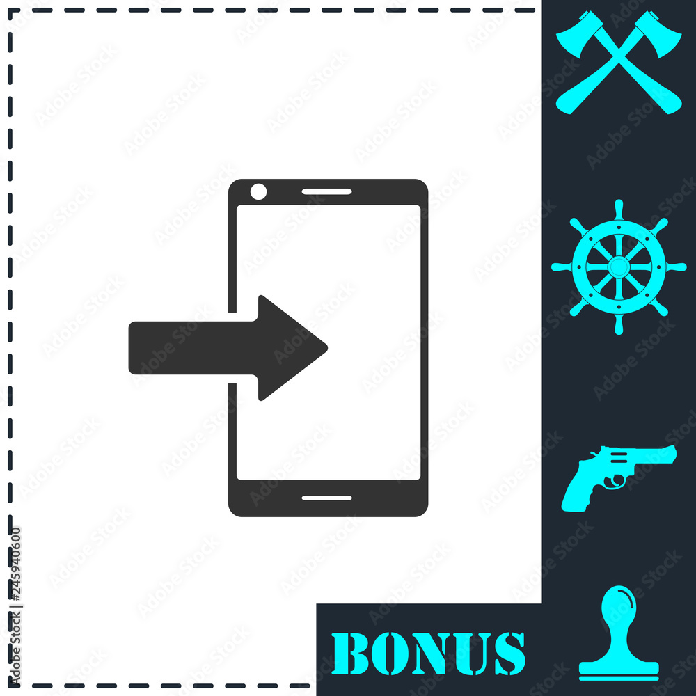 Incoming calls icon flat