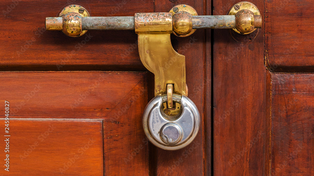 Vintage Door Handle Old fashioned locks Stock Photo | Adobe Stock