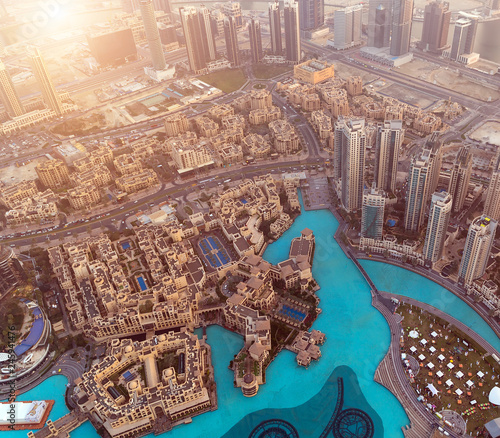 Aerial view The Dubai Malli city United Arab Emirates photo