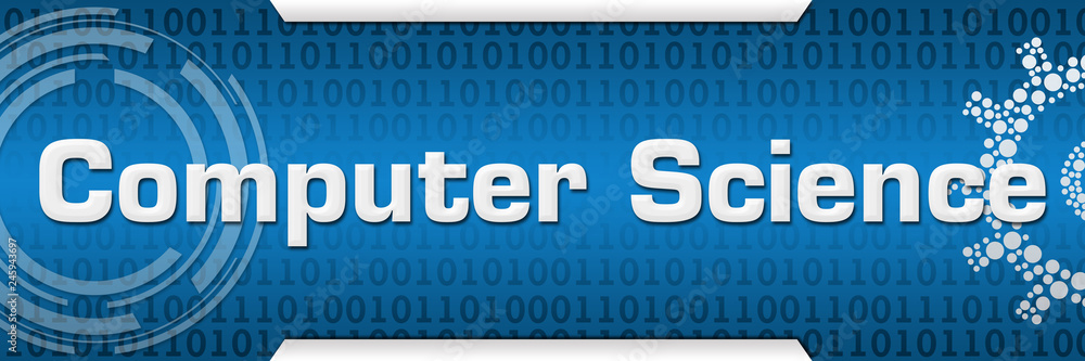 Computer Science Blue Binary Gear Circle Horizontal Computer Science Blue Binary Gear Circle Horizontal