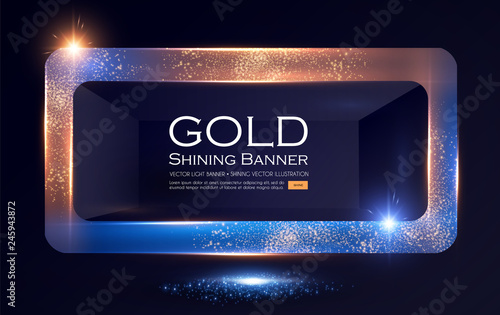 Elegant Shining Banner with Glitter Light Effect.