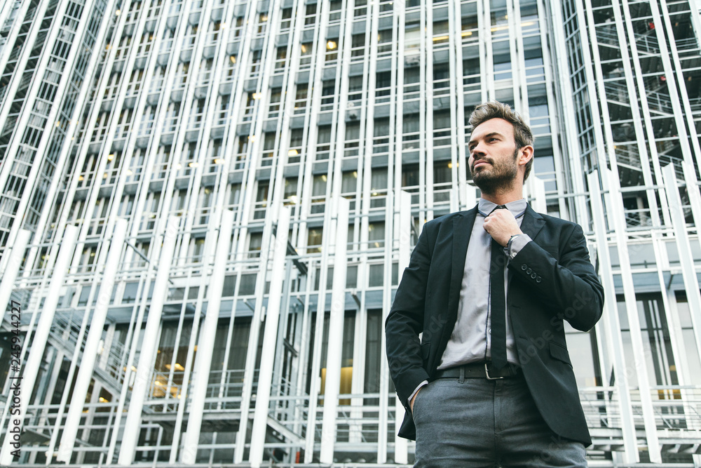 Successful Businessman in a Financial Area Successful Businessman in a Financial Area