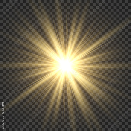 Obraz na plátně Realistic sun rays