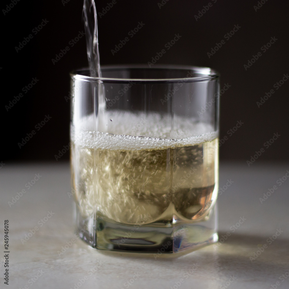 glass of white sparkling wine glass of white sparkling wine