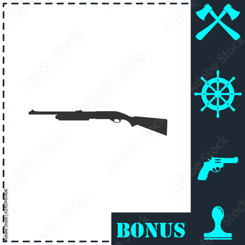 Shotgun icon flat