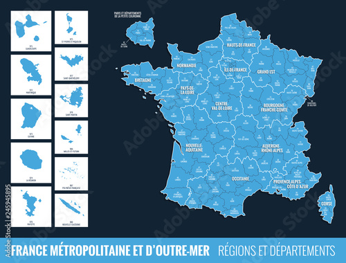 Carte des Départements et des Régions de France