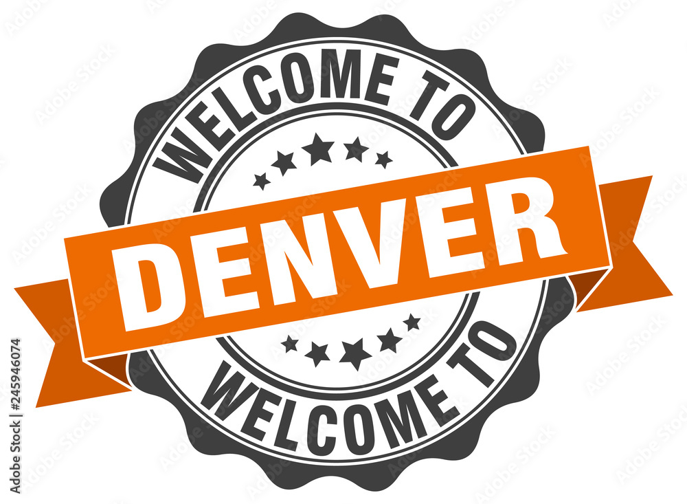 Fototapeta premium Denver round ribbon seal