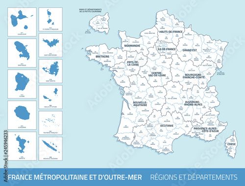 Carte des Départements et des Régions de France