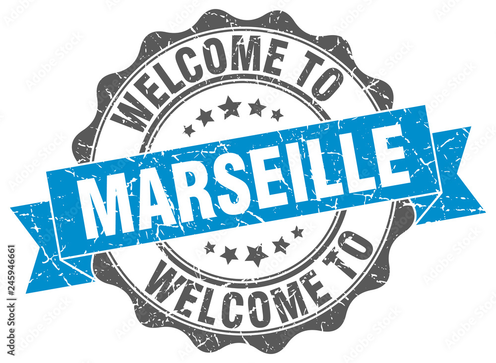 Fototapeta premium Marseille round ribbon seal