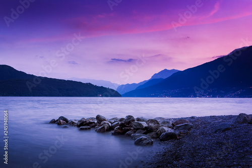 Sonnenuntergang Blaue Stunde Lago di Coma