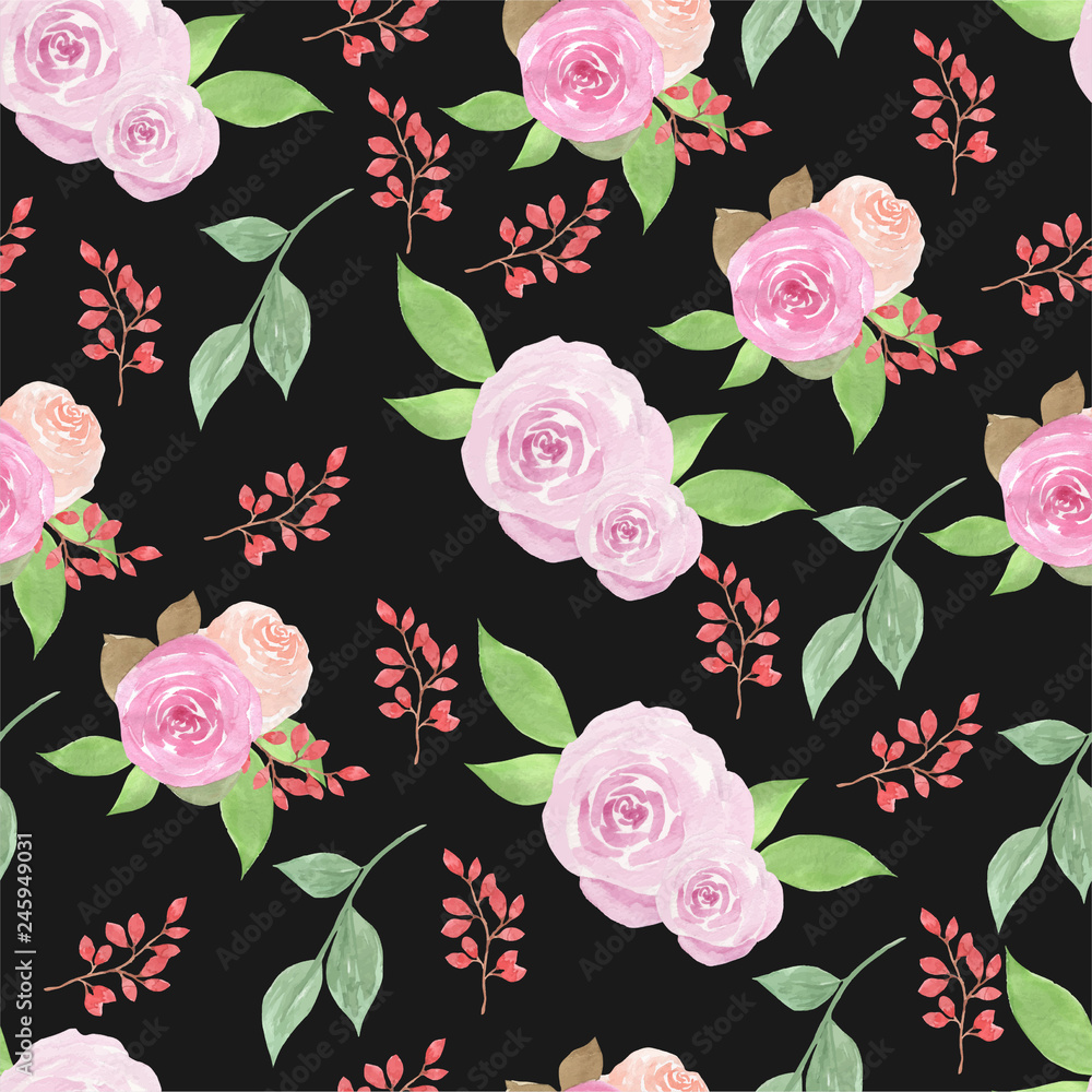 Floral seamless pattern with roses Floral seamless pattern with roses