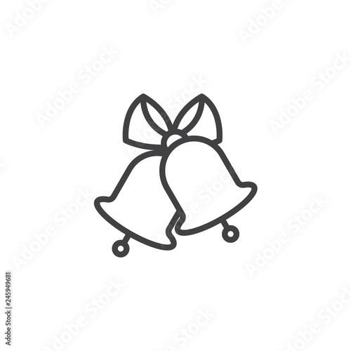 Wedding Bells line icon. linear style sign for mobile concept and web design. Abstract bells outline vector icon. Symbol, logo illustration. Pixel perfect vector graphics photo