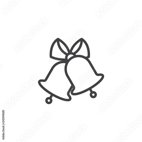 Wedding Bells line icon. linear style sign for mobile concept and web design. Abstract bells outline vector icon. Symbol, logo illustration. Pixel perfect vector graphics