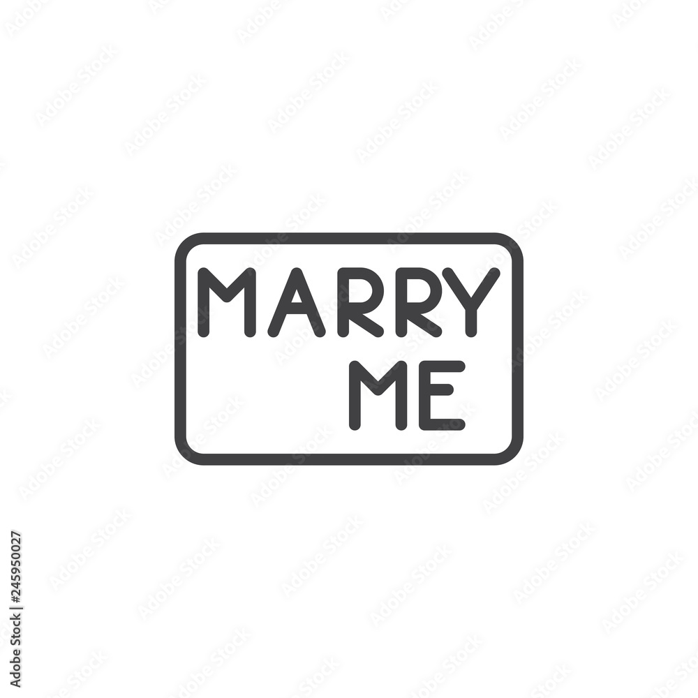 Marry me lettering line icon. linear style sign for mobile concept and web design. Marry me typography text for wedding outline vector icon. Symbol, logo illustration. Pixel perfect vector graphics Marry me lettering line icon. linear style sign for mobile concept and web design. Marry me typography text for wedding outline vector icon. Symbol, logo illustration. Pixel perfect vector graphics