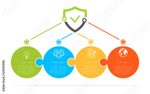 Infographic process business steps safe project, vector