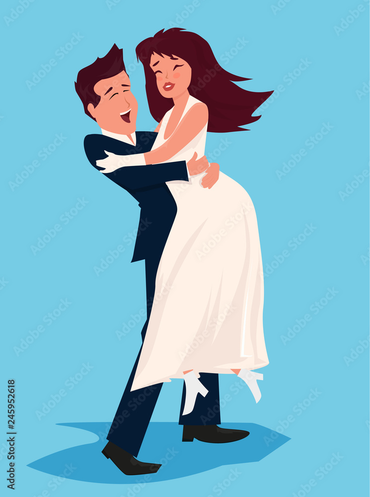 Groom holding bride in his arms Groom holding bride in his arms