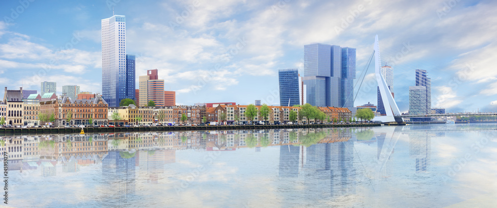 Naklejka premium Panorama Rotterdamu