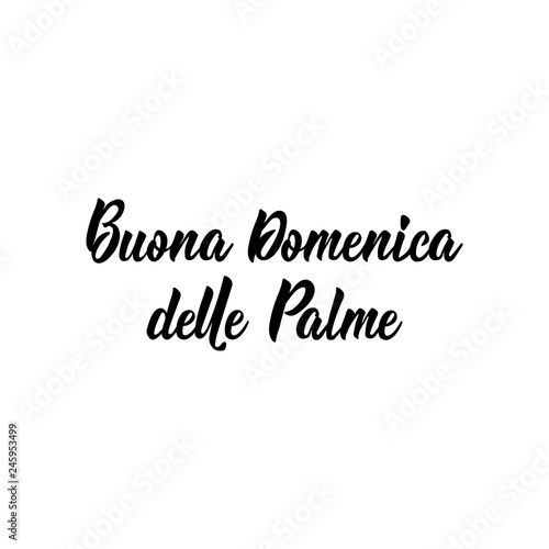 Happy Palm Sunday hand drawn phrase in Italian language. Modern calligraphy. Buona Domenica delle Palme