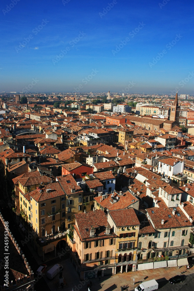 Panorama of the ancient city of Verona, Italy