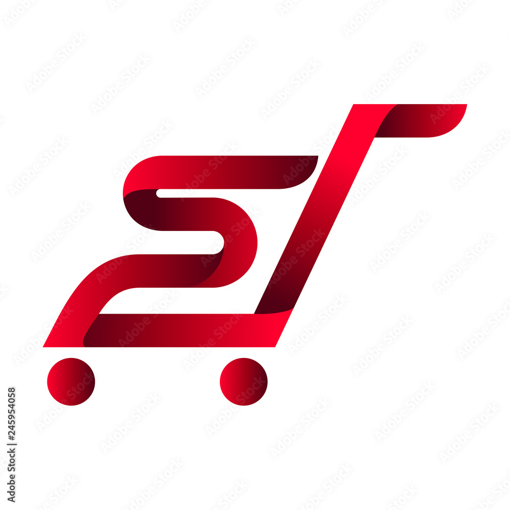 shopping cart logo, letter s in shopping cart shopping cart logo, letter s in shopping cart