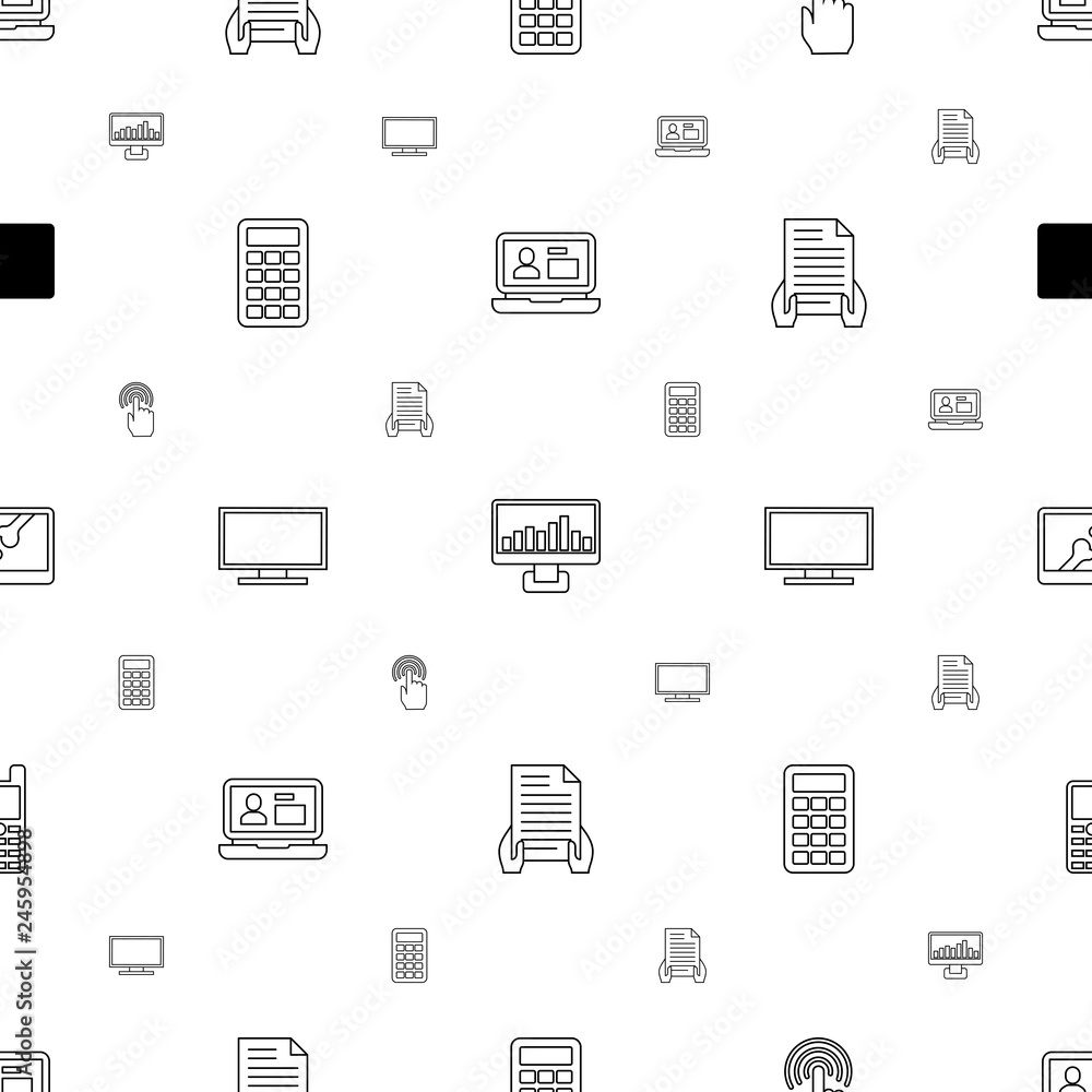 display icons pattern seamless white background