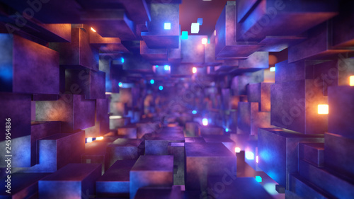 Futuristic portal with glow...