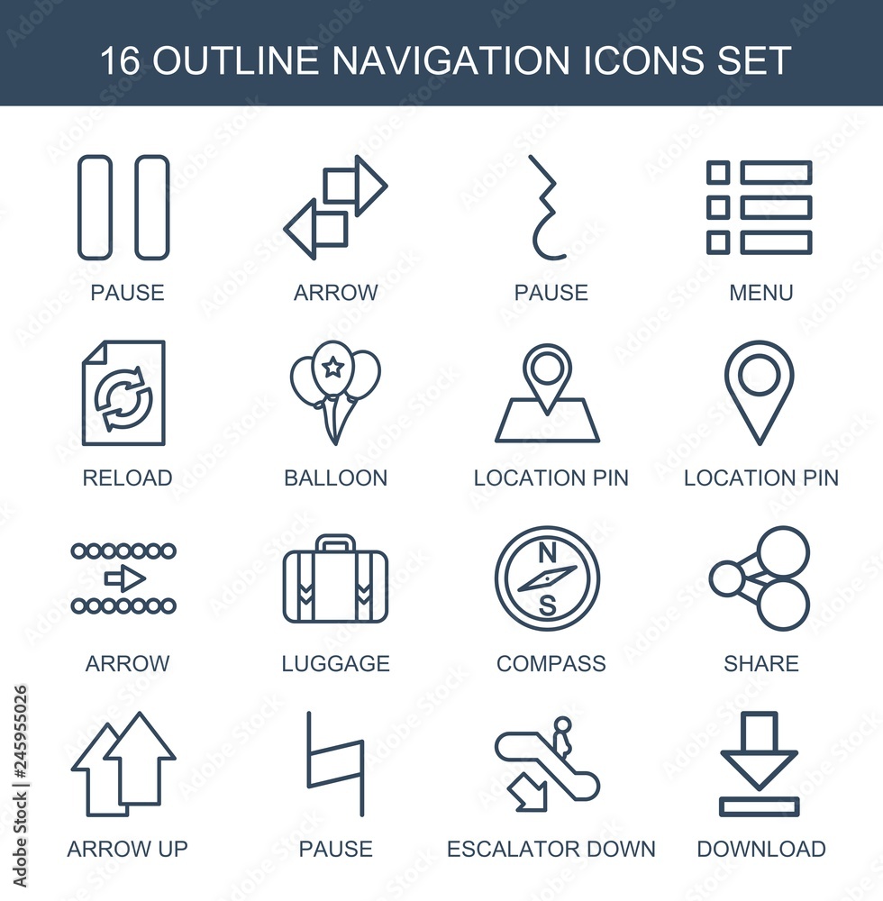 navigation icons navigation icons