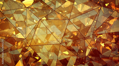 Canvastavla Triangulated multilayered glass construction abstract 3D rendering
