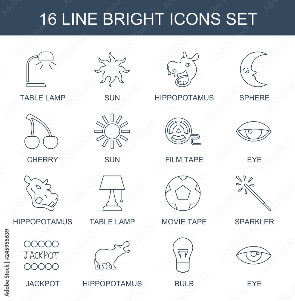 16 bright icons