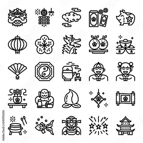 chinese new year pixel perfect icons
