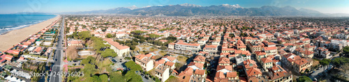 Aerial view of Forte Dei Marmi skyline, panoramic skyline..