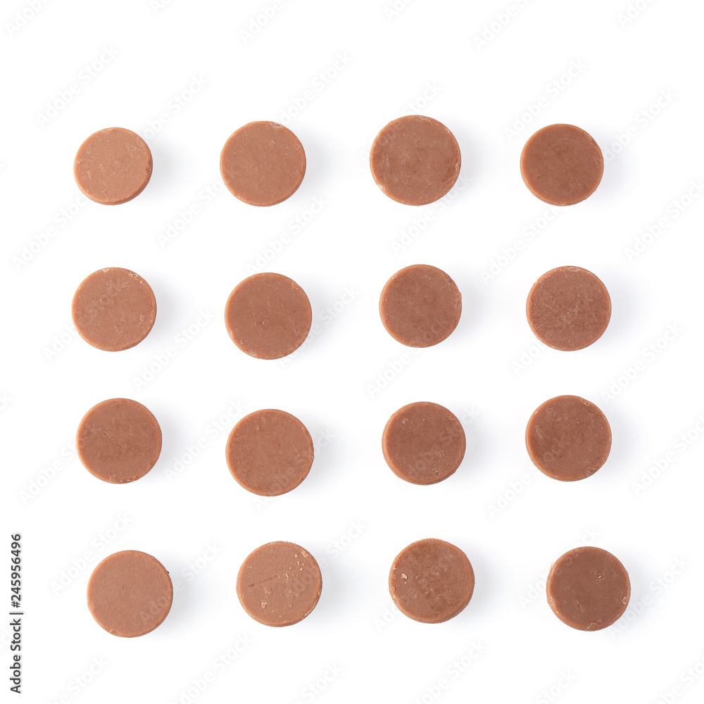 Sweet Chocolate Button isolated on white background Sweet Chocolate Button isolated on white background